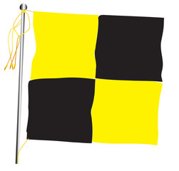 Quarantine Flag And Flagpole