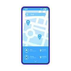 Parental monitoring smartphone app interface vector template