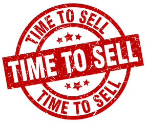 time to sell round red grunge stamp