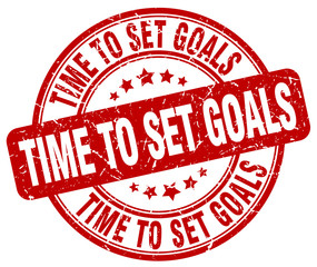 time to set goals red grunge round vintage rubber stamp