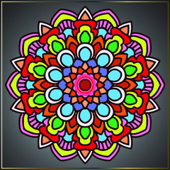 Colourful vintage mandala art