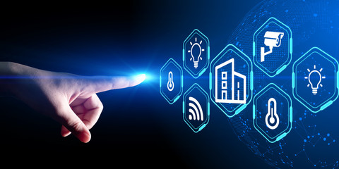 Smart home Automation Control System. Innovation technology internet Network Concept