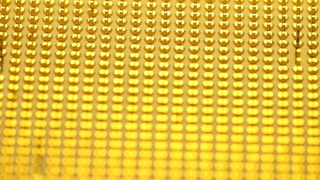 Golden pins of computer CPU or central processor unit, macro shot