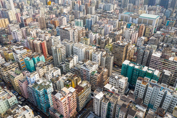 Top view of Hong Kong city