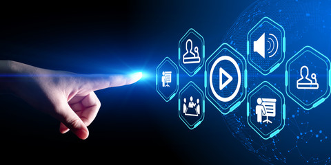 Video Play Presentation Screen Technology Business Internet Concept