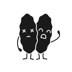 Sad thymus gland emoji glyph icon