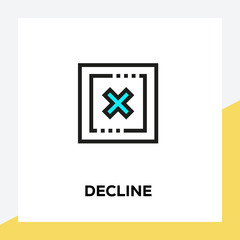 Obraz premium DECLINE LINE ICON SET