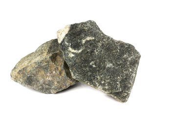 granite stone From industrial plants isolate on white background