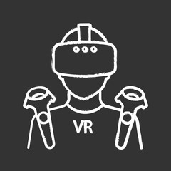 VR player chalk icon