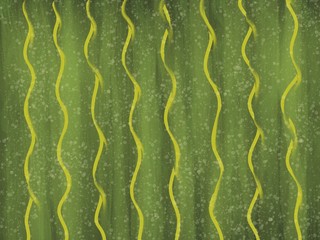abstract green waves background, horizontal raster illustration