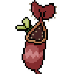 vector pixel art carnivore plant