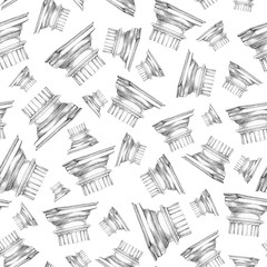 column seamless hand drawn pattern