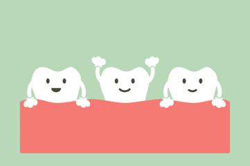 healthy tooth - dental cartoon vector flat style