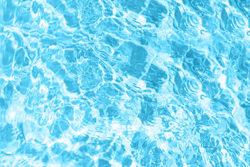 Fototapeta na wymiar Pool water surface top view. Blue water texture background
