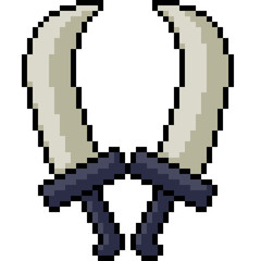 vector pixel art dual blades