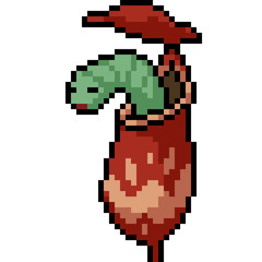 vector pixel art carnivore plant