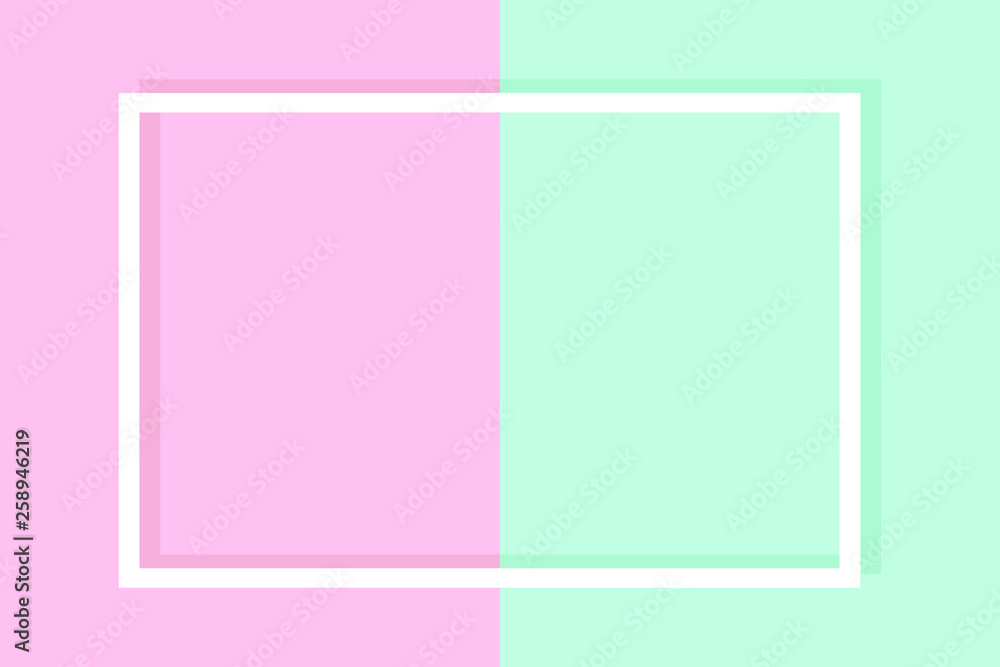 Poster empty frame on color pastel background. minimal concept, flat style. copy space for text, design you
