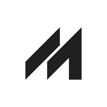 letter m stripes arrow geometric simple logo