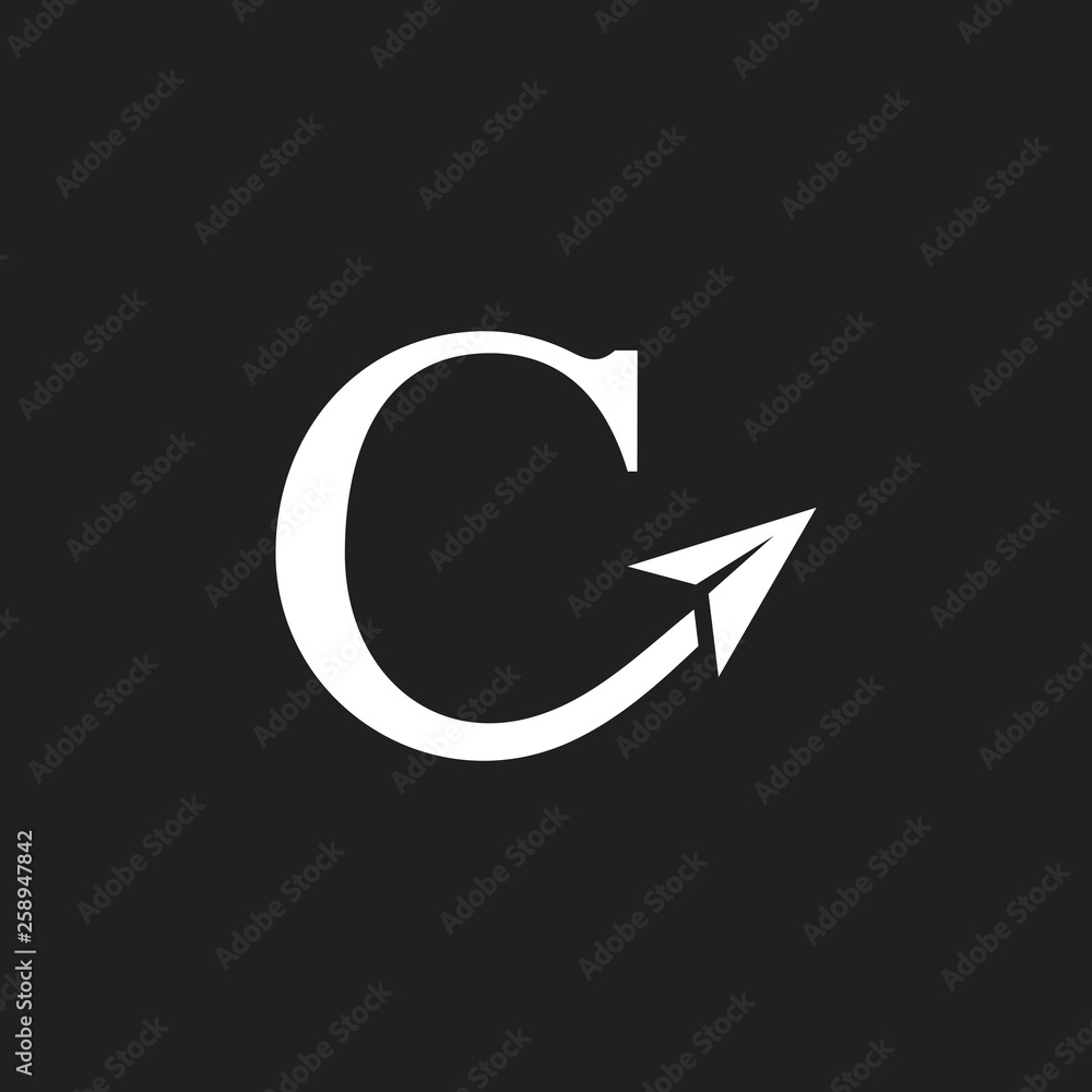 Wall mural letter c fast arrow aviation logo vector