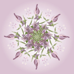 Circular ornament. Beautiful flower. Vector illustration