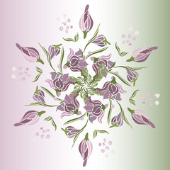 Circular ornament. Beautiful flower. Vector illustration