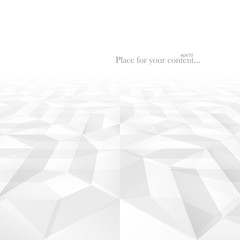 Abstract vector business background with perspective. White and gray geometric shapes - tile texture.