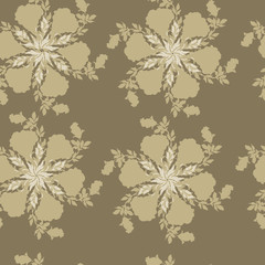 Beautiful seamless pattern.Flower imprint. Vector illustration.