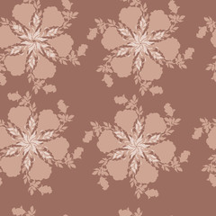 Beautiful seamless pattern.Flower imprint. Vector illustration.
