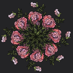 Colorful pattern.Ornament. Mandala flower. Round pattern. Flowers. Mandala. T-shirt print.Vector illustration.