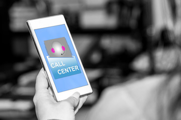 Call center concept on a smartphone