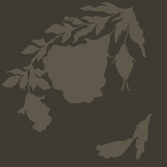 Beautiful the imprint of a flower. Circular ornament. Vector illustration.