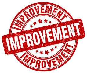 improvement red grunge stamp