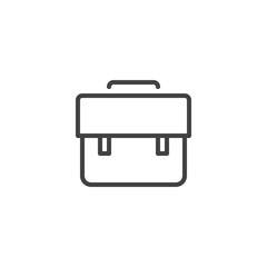 Portfolio case line icon. Business bag linear style sign for mobile concept and web design. Briefcase outline vector icon. Symbol, logo illustration. Pixel perfect vector graphics
