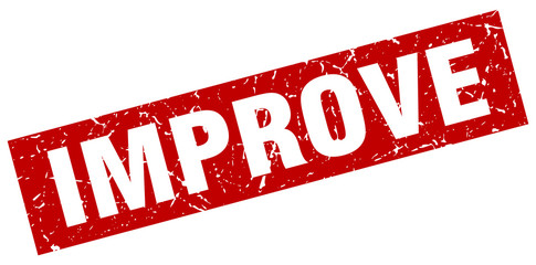 square grunge red improve stamp