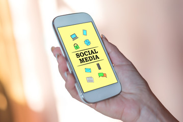Social media concept on a smartphone