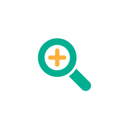 Fototapeta premium Blue magnifier with plus sign isolated on white. Magnifying glass icon. Zoom button for web pages.