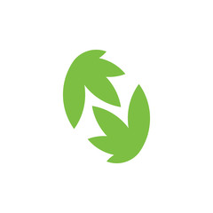 letter n abstract leaf green natural logo vector