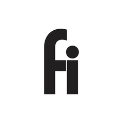 letters fi simple geometric logo vector