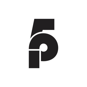 letter 5p simple geometric logo vector