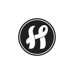 Obraz premium abstract letters h linked curves design logo