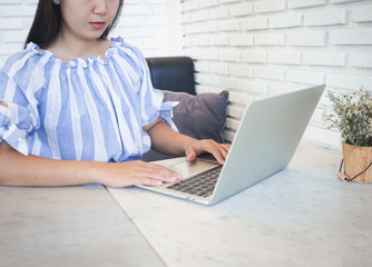 Woman hands using digital tablet. Online shopping concept.