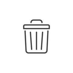 Trash can line icon. linear style sign for mobile concept and web design. Garbage bin outline vector icon. Delete symbol, logo illustration. Pixel perfect vector graphics