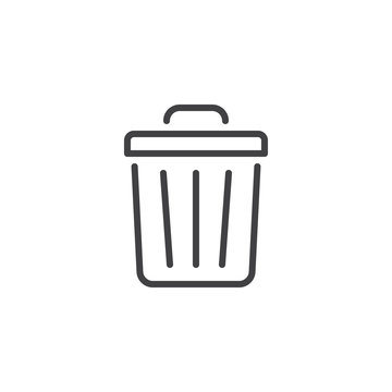 Trash can line icon. linear style sign for mobile concept and web design. Garbage bin outline vector icon. Delete symbol, logo illustration. Pixel perfect vector graphics