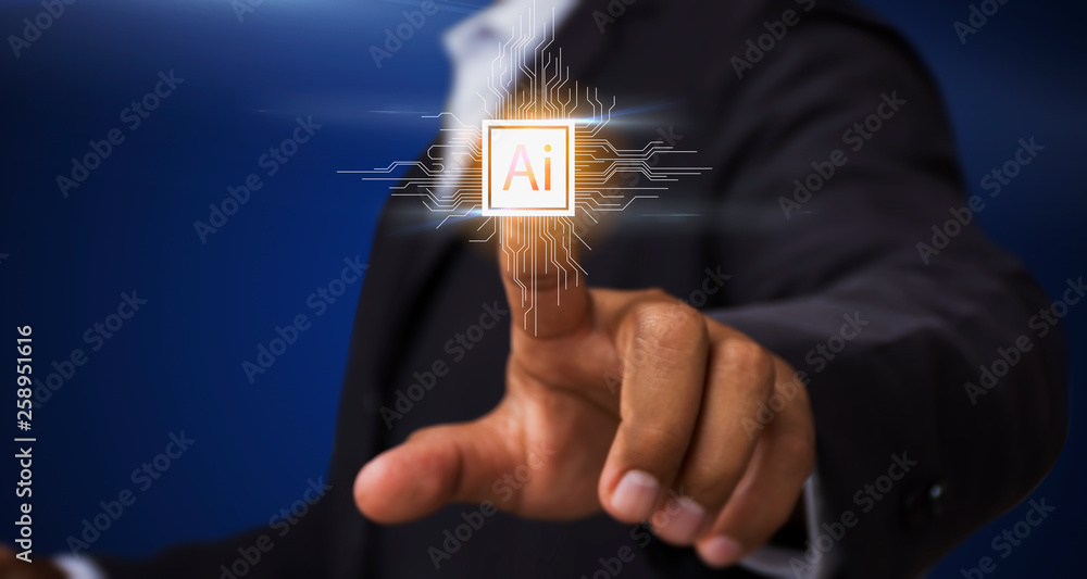 Poster future technology interface working with future technologies called ai (artificial intelligence) bus