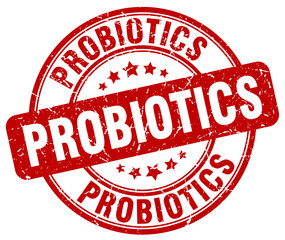 probiotics red grunge round vintage rubber stamp