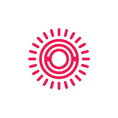 abstract stripes sun geometric line logo vector