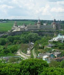 Ancient castle over modern city