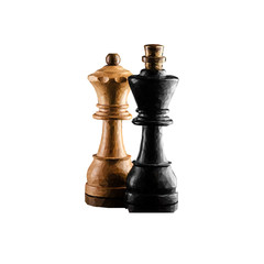 3D isometric black chess figures. Vector illustration.