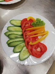 Vegetable slices for a healthy breakfast
