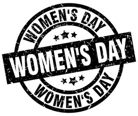 women's day round grunge black stamp